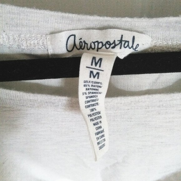 Aeropostale Light Gray Chiffon Drape back top - Picture 3 of 5